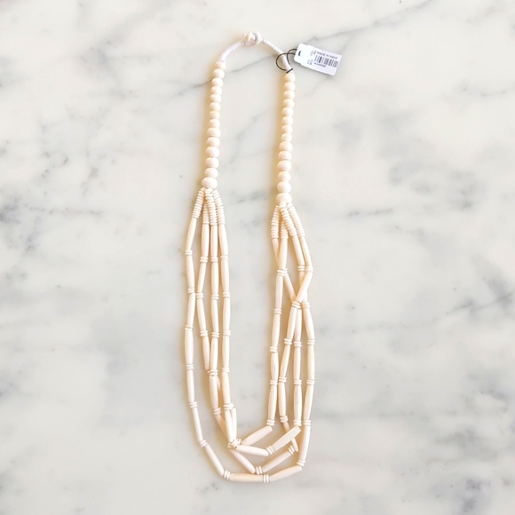 NWT. Vintage The Limited Four Strands Bone Beige Necklace. - Picture 2 of 6